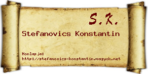 Stefanovics Konstantin névjegykártya